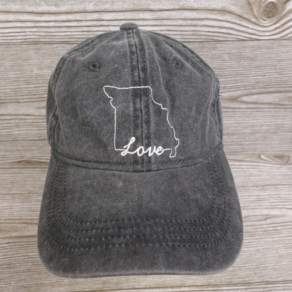MISSOURI LOVE MAURICES ONE SIZE GRAY ADJUSTABLE CURVE BASEBALL HAT CAP